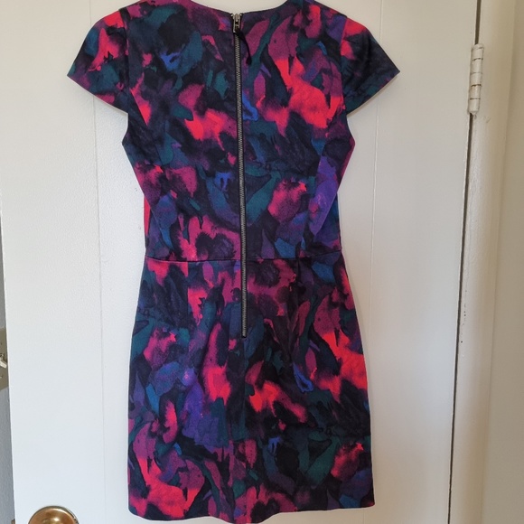 A/X Armani Exchange Multicolor Cotton Blend Scoop Neck Zip Sheath Dress Sz 2 - Picture 7 of 8